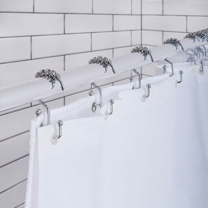 Crochets de douche Utopia Alley - Anneaux de rideau de douche doubles pour salle de bain - Crochets de rideau de douche antirouille - Lot de 12, Chrome