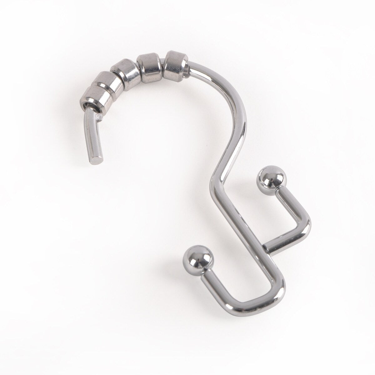 Crochets de douche Utopia Alley - Anneaux de rideau de douche doubles pour salle de bain - Crochets de rideau de douche antirouille - Lot de 12, Chrome