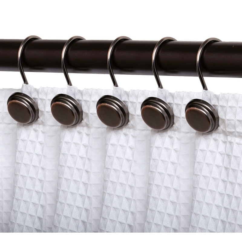 Anneaux de rideau de douche en métal antirouille Utopia Alley pour salle de bain, lot de 12