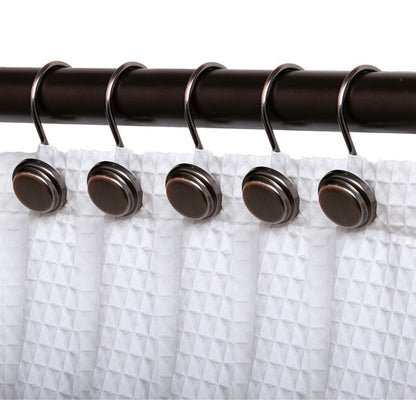 Anneaux de rideau de douche en métal antirouille Utopia Alley pour salle de bain, lot de 12