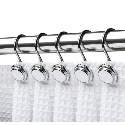 Anneaux de rideau de douche en métal antirouille Utopia Alley pour salle de bain, lot de 12