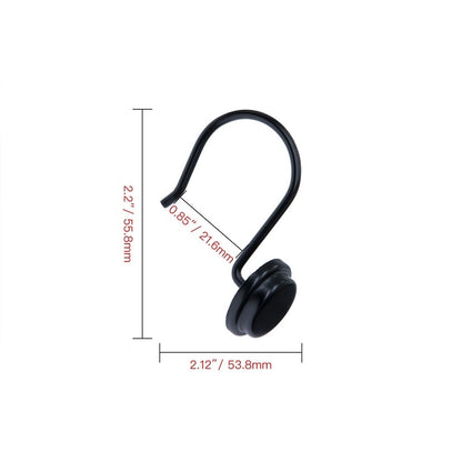 Anneaux de rideau de douche en métal antirouille Utopia Alley pour salle de bain, lot de 12