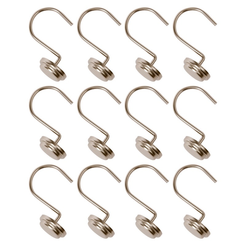 Anneaux de rideau de douche en métal antirouille Utopia Alley pour salle de bain, lot de 12