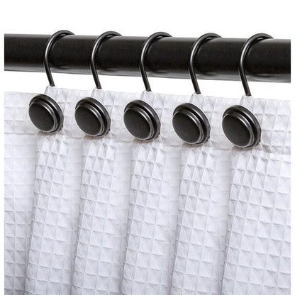 Anneaux de rideau de douche en métal antirouille Utopia Alley pour salle de bain, lot de 12
