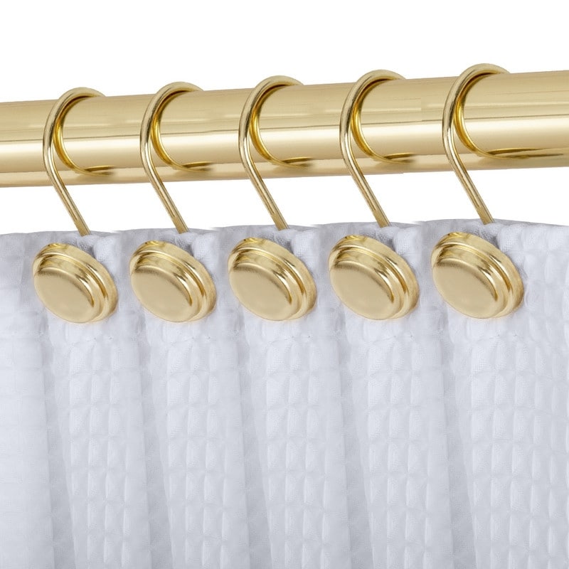 Anneaux de rideau de douche en métal antirouille Utopia Alley pour salle de bain, lot de 12