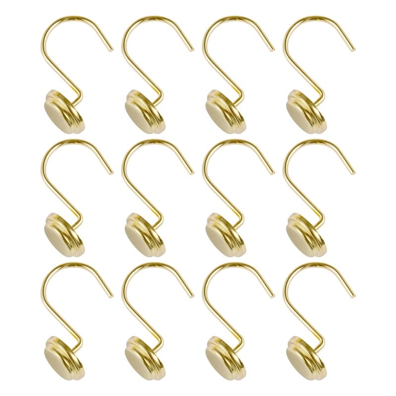 Anneaux de rideau de douche en métal antirouille Utopia Alley pour salle de bain, lot de 12