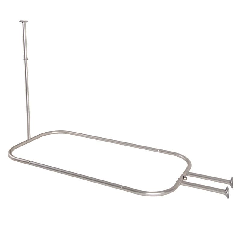 Barre de douche Utopia Alley en aluminium antirouille avec support de plafond pour baignoire sur pattes, 117 x 56 cm