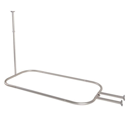 Barre de douche Utopia Alley en aluminium antirouille avec support de plafond pour baignoire sur pattes, 117 x 56 cm