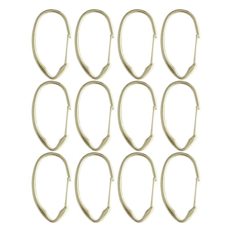 Anneaux de rideau de douche en zinc antirouille Utopia Alley pour salle de bain, lot de 12