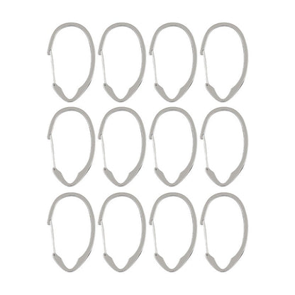 Anneaux de rideau de douche en zinc antirouille Utopia Alley pour salle de bain, lot de 12