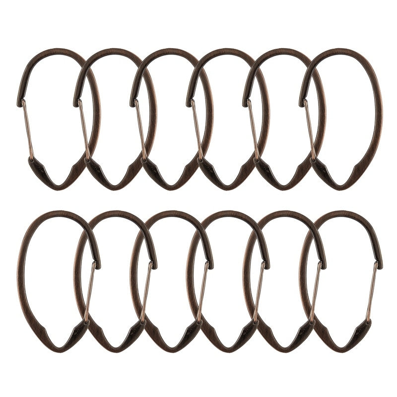 Anneaux de rideau de douche en zinc antirouille Utopia Alley pour salle de bain, lot de 12