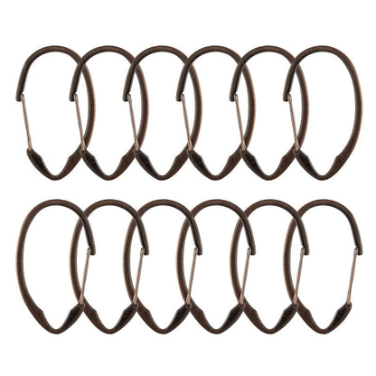 Anneaux de rideau de douche en zinc antirouille Utopia Alley pour salle de bain, lot de 12
