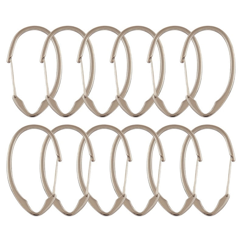 Anneaux de rideau de douche en zinc antirouille Utopia Alley pour salle de bain, lot de 12