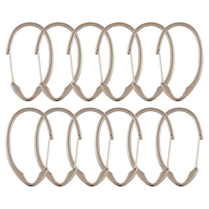 Anneaux de rideau de douche en zinc antirouille Utopia Alley pour salle de bain, lot de 12