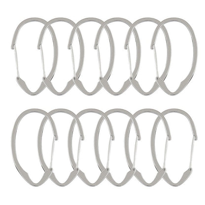 Anneaux de rideau de douche en zinc antirouille Utopia Alley pour salle de bain, lot de 12