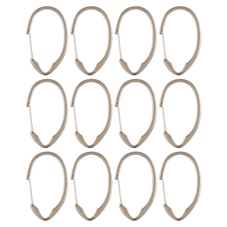 Anneaux de rideau de douche en zinc antirouille Utopia Alley pour salle de bain, lot de 12