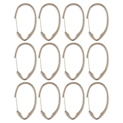 Anneaux de rideau de douche en zinc antirouille Utopia Alley pour salle de bain, lot de 12