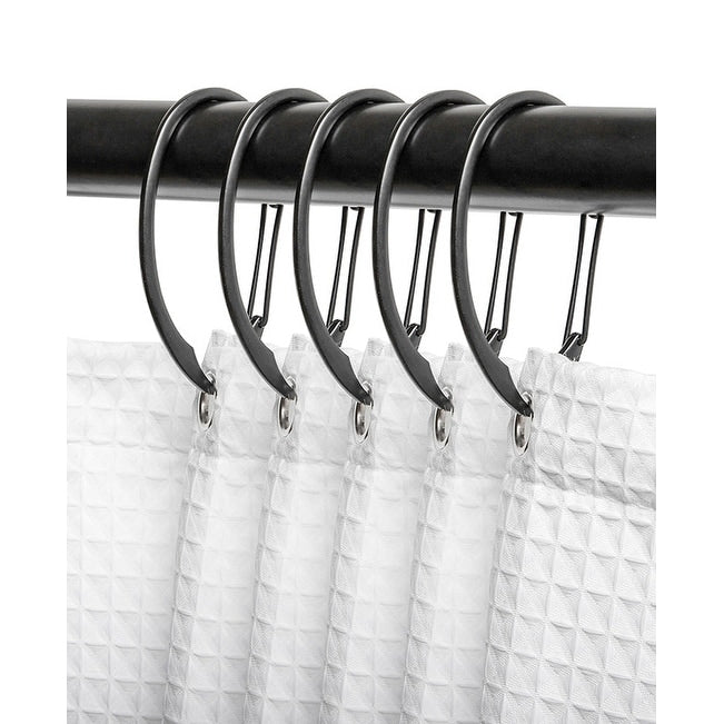 Anneaux de rideau de douche en zinc antirouille Utopia Alley pour salle de bain, lot de 12