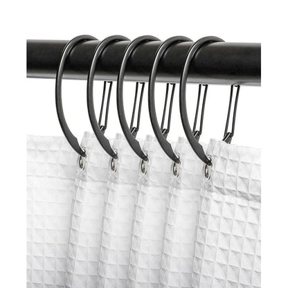 Anneaux de rideau de douche en zinc antirouille Utopia Alley pour salle de bain, lot de 12