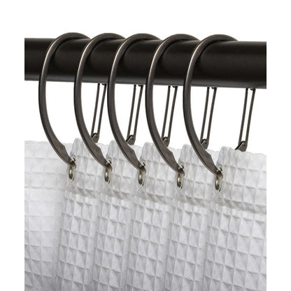 Anneaux de rideau de douche en zinc antirouille Utopia Alley pour salle de bain, lot de 12