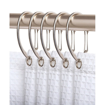 Anneaux de rideau de douche en zinc antirouille Utopia Alley pour salle de bain, lot de 12