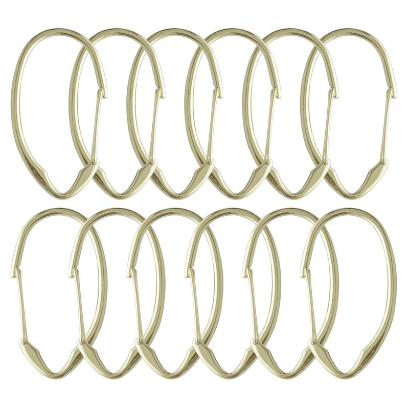 Anneaux de rideau de douche en zinc antirouille Utopia Alley pour salle de bain, lot de 12