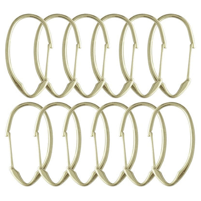 Anneaux de rideau de douche en zinc antirouille Utopia Alley pour salle de bain, lot de 12
