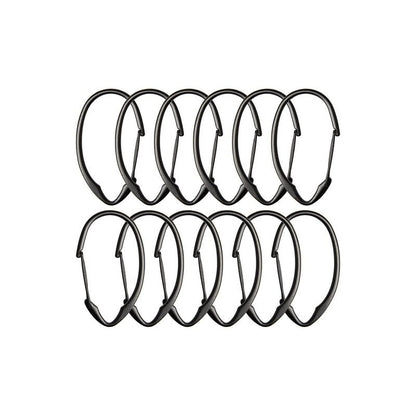 Anneaux de rideau de douche en zinc antirouille Utopia Alley pour salle de bain, lot de 12