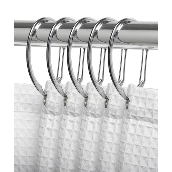 Anneaux de rideau de douche en zinc antirouille Utopia Alley pour salle de bain, lot de 12