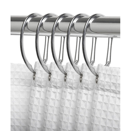 Anneaux de rideau de douche en zinc antirouille Utopia Alley pour salle de bain, lot de 12