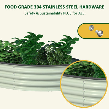 Jardinière surélevée en métal galvanisé VEIKOUS 8 pi x 2 pi x 1 pi, jardinière 9 en 1 pour le jardinage extérieur