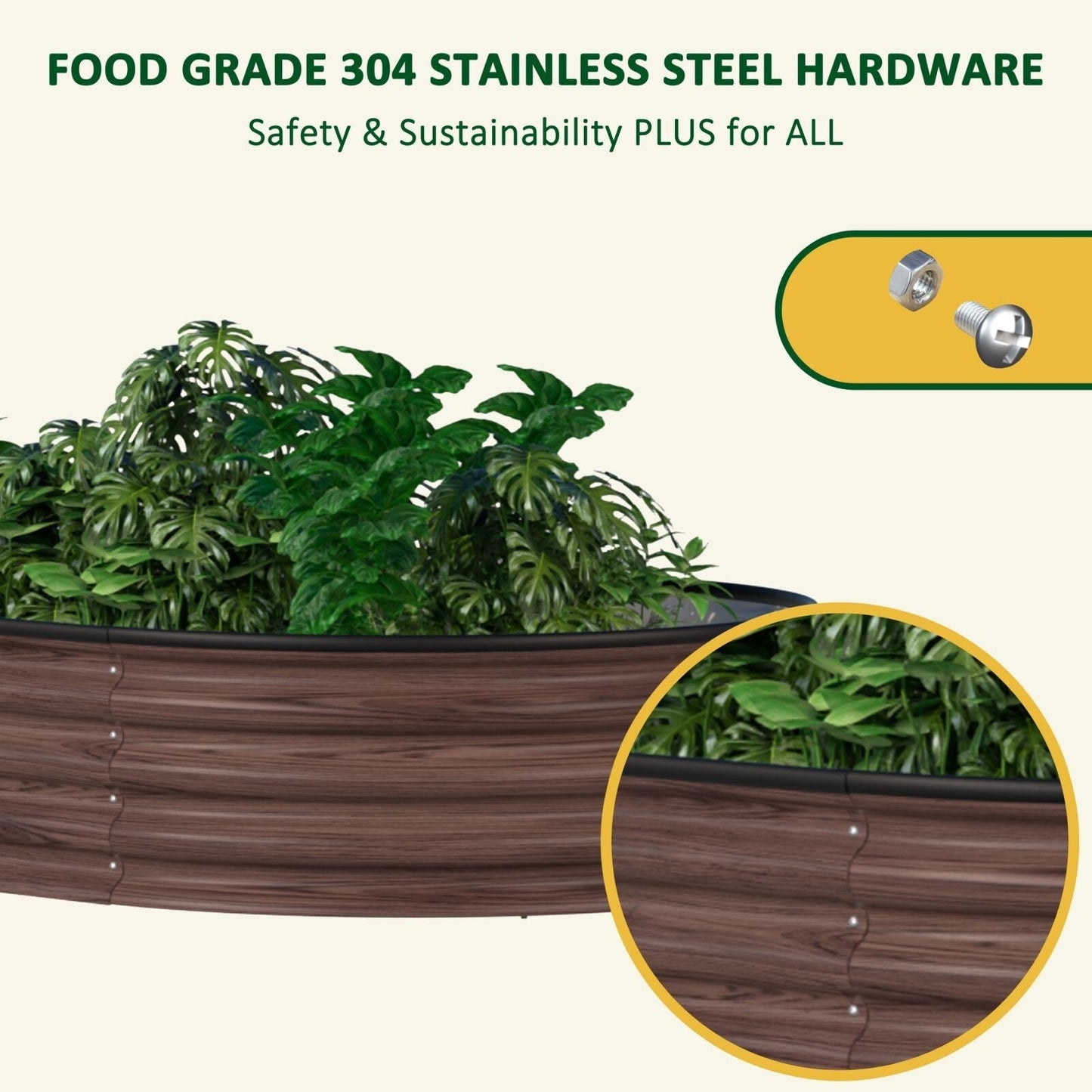 Jardinière surélevée en métal galvanisé VEIKOUS 8 pi x 2 pi x 1 pi, jardinière 9 en 1 pour le jardinage extérieur