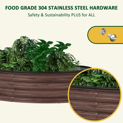 Jardinière surélevée en métal galvanisé VEIKOUS 8 pi x 2 pi x 1 pi, jardinière 9 en 1 pour le jardinage extérieur