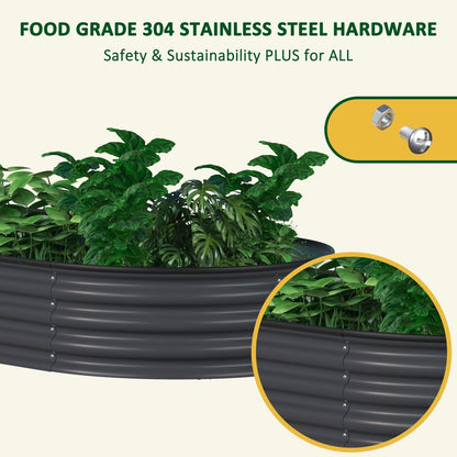 Jardinière surélevée en métal galvanisé VEIKOUS 8 pi x 2 pi x 1 pi, jardinière 9 en 1 pour le jardinage extérieur