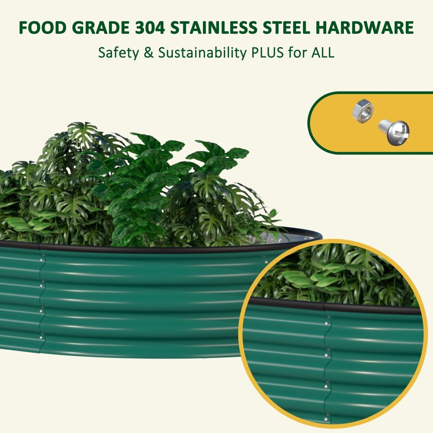 Jardinière surélevée en métal galvanisé VEIKOUS 8 pi x 2 pi x 1 pi, jardinière 9 en 1 pour le jardinage extérieur