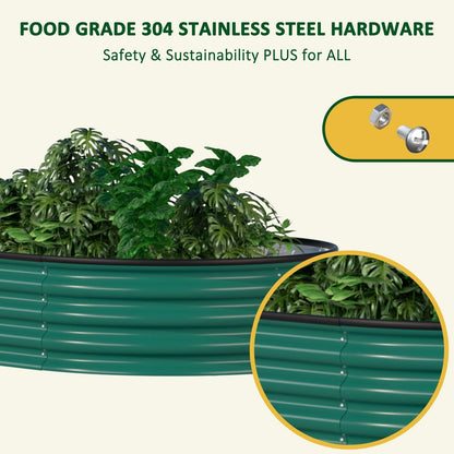 Jardinière surélevée en métal galvanisé VEIKOUS 8 pi x 2 pi x 1 pi, jardinière 9 en 1 pour le jardinage extérieur