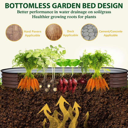 Jardinière surélevée en métal galvanisé VEIKOUS 8 pi x 2 pi x 1 pi, jardinière 9 en 1 pour le jardinage extérieur