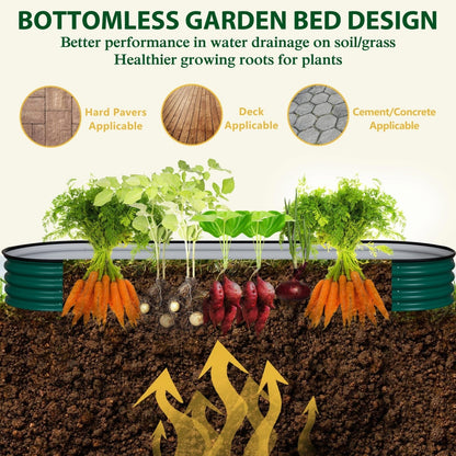 Jardinière surélevée en métal galvanisé VEIKOUS 8 pi x 2 pi x 1 pi, jardinière 9 en 1 pour le jardinage extérieur