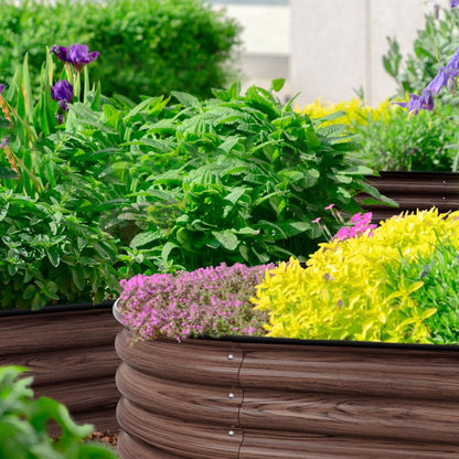 Jardinière surélevée en métal galvanisé VEIKOUS 8 pi x 2 pi x 1 pi, jardinière 9 en 1 pour le jardinage extérieur