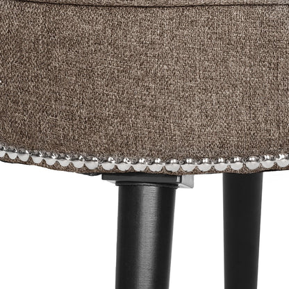 Tabouret de maquillage VEIKOUS avec dossier bas et pieds en bois - 17,3 x 15,7 x 25,1