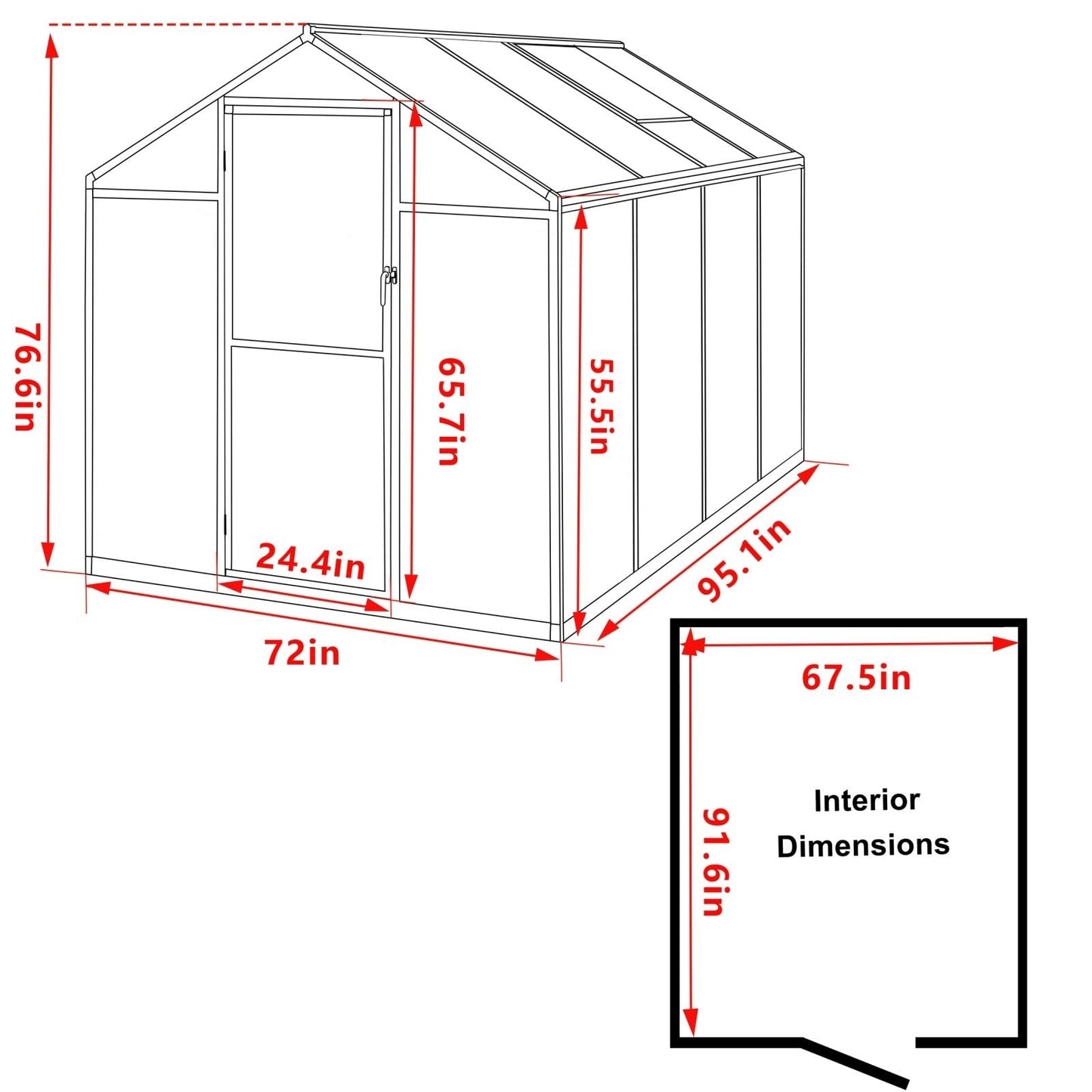 Serre de jardin en aluminium VEIKOUS avec ventilation de toit réglable et porte verrouillable, gris