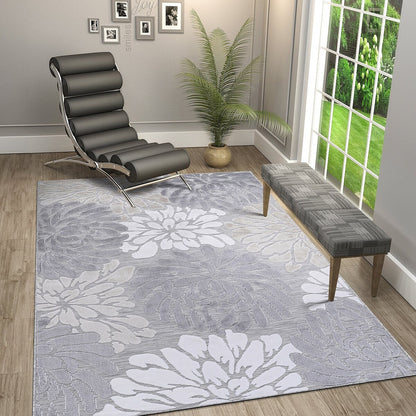 Tapis d'intérieur et d'extérieur à motif floral VILLADECOR, à poils courts et longs, pour terrasse