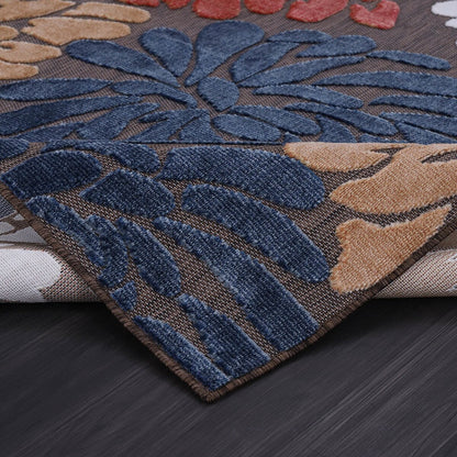 Tapis d'intérieur et d'extérieur à motif floral VILLADECOR, à poils courts et longs, pour terrasse