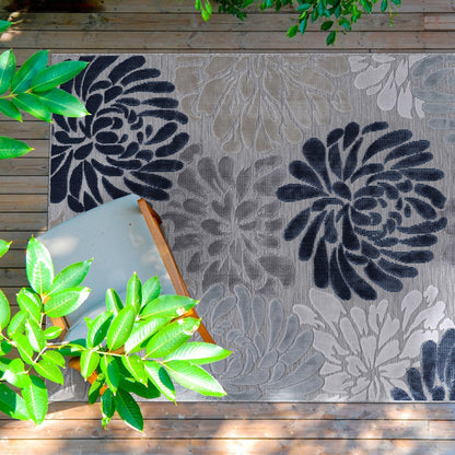 Tapis d'intérieur et d'extérieur à motif floral VILLADECOR, à poils courts et longs, pour terrasse
