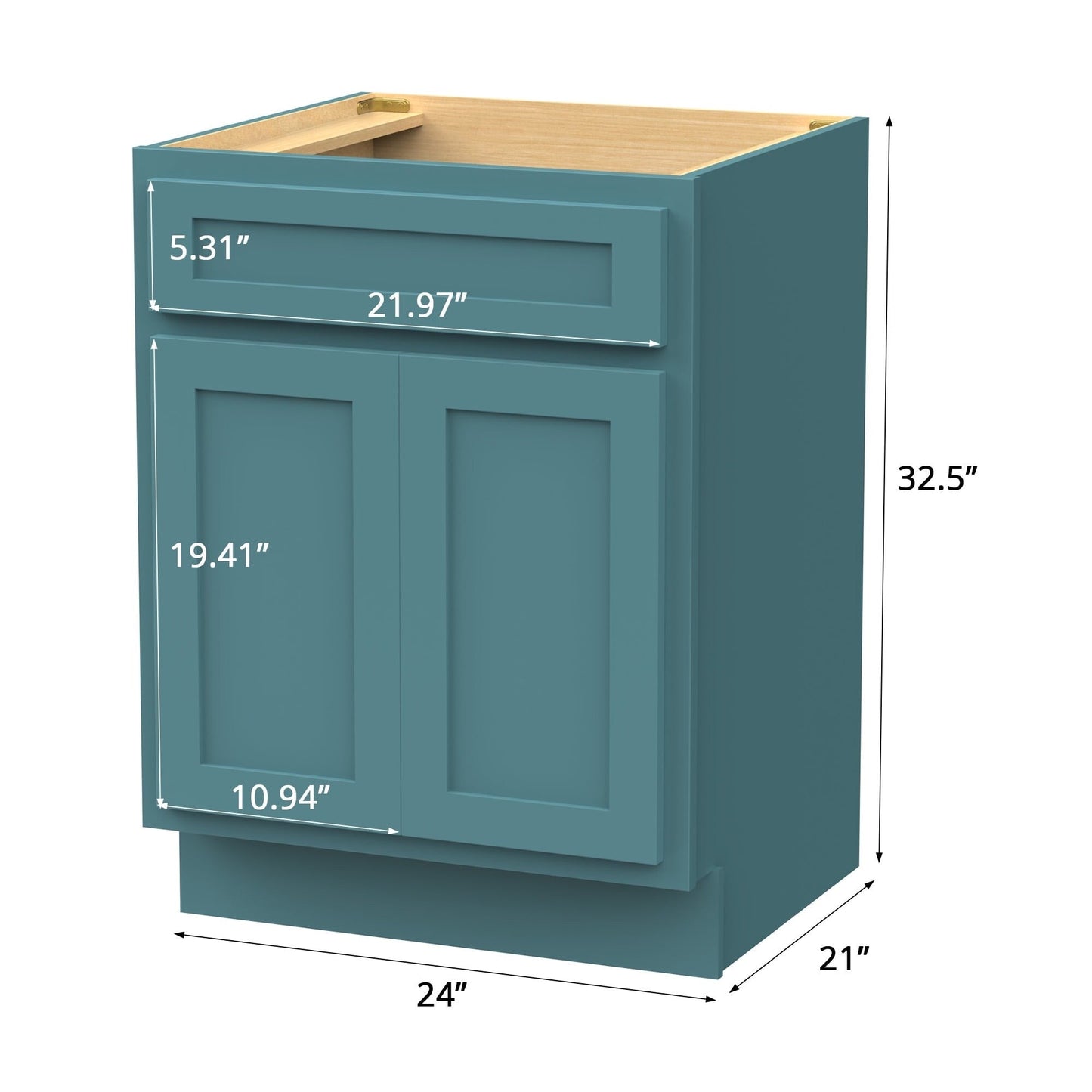 Meuble-lavabo simple en bois massif de 24 pouces de Vanity Art