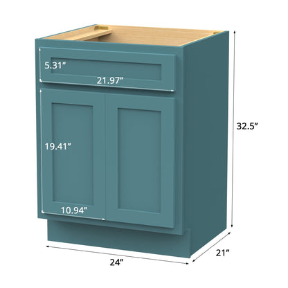 Meuble-lavabo simple en bois massif de 24 pouces de Vanity Art