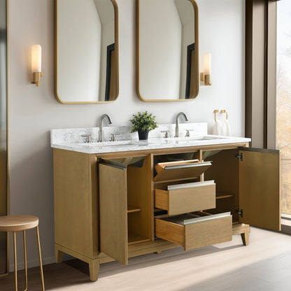 Meuble-lavabo de salle de bain Vanity Art avec lavabo en céramique et plateau en marbre reconstitué
