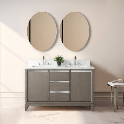 Meuble-lavabo de salle de bain Vanity Art avec lavabo en céramique et plateau en marbre reconstitué