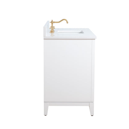 Meuble-lavabo de salle de bain Vanity Art avec lavabo en céramique et plateau en marbre reconstitué