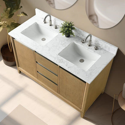 Meuble-lavabo de salle de bain Vanity Art avec lavabo en céramique et plateau en marbre reconstitué